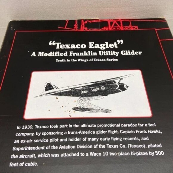 Vintage Wings of Texaco Eaglet Franklin Utility Glider Die-cast Coin Bank 2002 - Picture 11 of 15